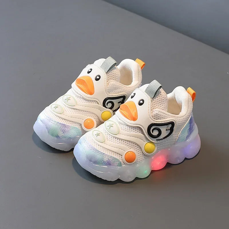 Baby Shoes with Lights on Women New Breathable Mesh Soft Soled Baby Walking Shoes Children Sports Luminescent Shoes Boy Newborn