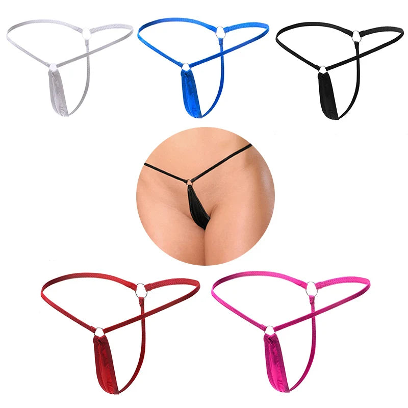 Women's Sexy Thong Thin Strap Panties Exotic Lingerie T Back Ladies Thongs Low Waist Micro Mini G-String Underpants Tangas