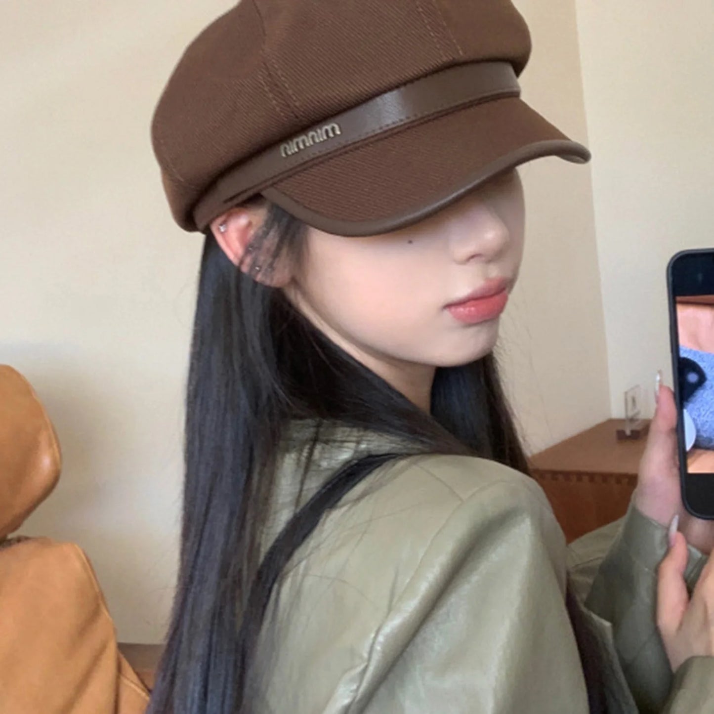 Women Newsboy Cap Vintage Cabbie Hat All-matching Breathable Headwear for Ladies Men Teens Adults