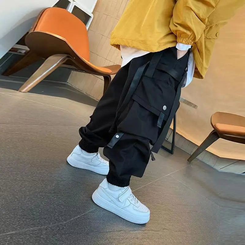 Children's Autumn Pants Boy Korean Version Handsome Overalls Big Boy Spring And Autumn Overalls Pants 3 5 7 9Y