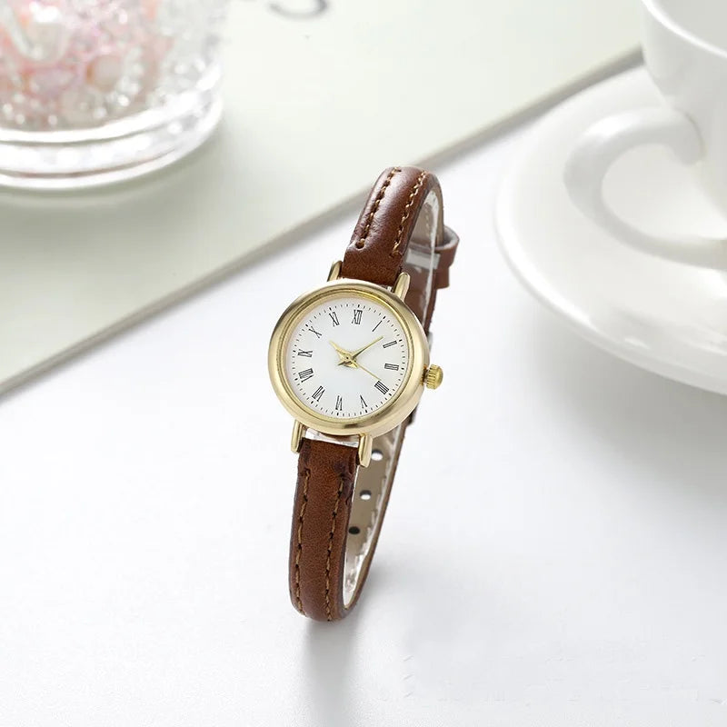 Women Temperament Roman Scale Quartz Watch New Lady Fashion Belt Wristwatch