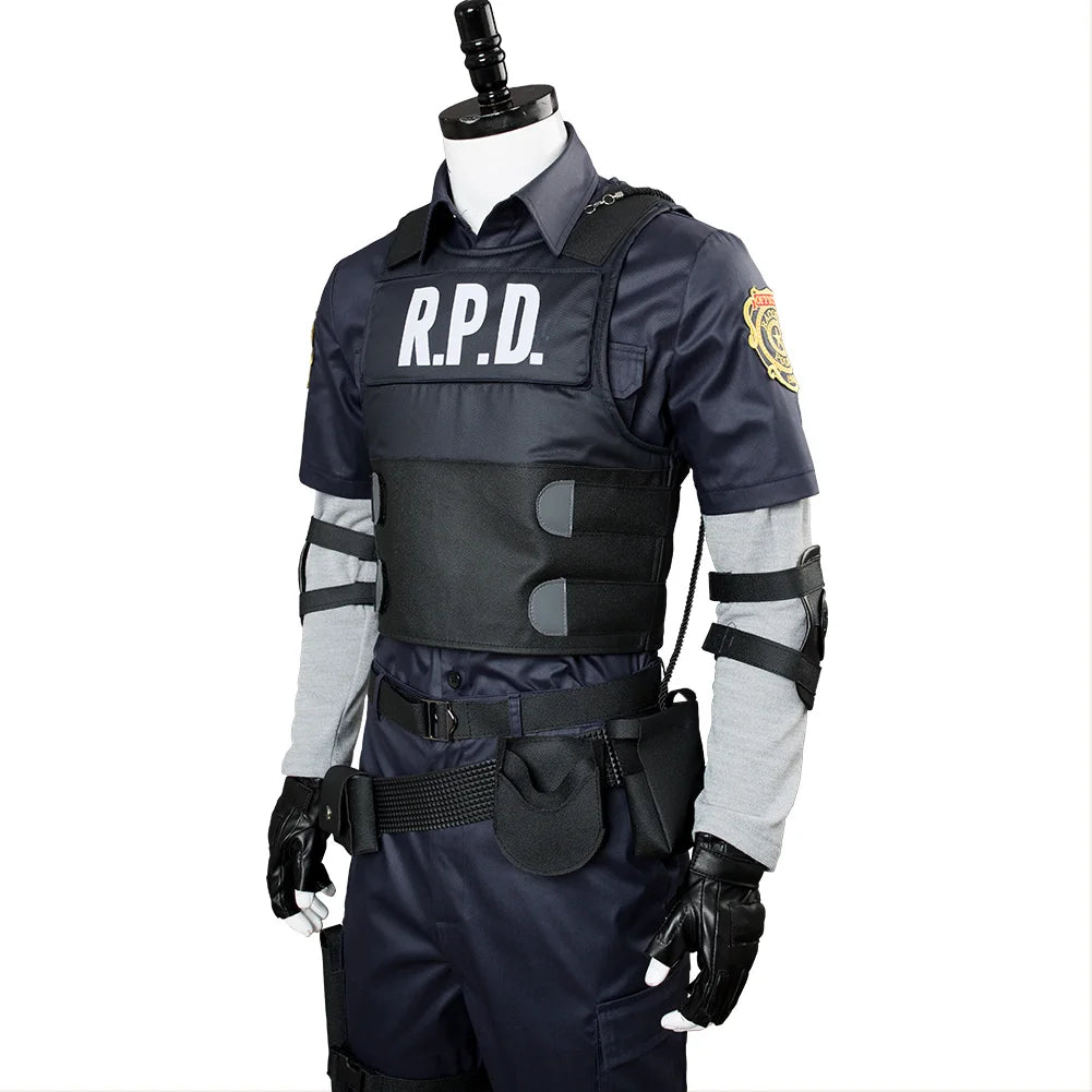 Leon S Kennedy Evil Cosplay Biohazard Resident 4 Remake Costume Men Disguis Jacket Coat Tops Pants Outfits Halloween Party Suit