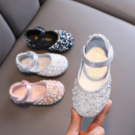 Children Mary Janes Shiny Cute Girls Flat Versatile Fashion Princess Kids Party Dance Non-slip Shoes Casual Simple Leather Shoes