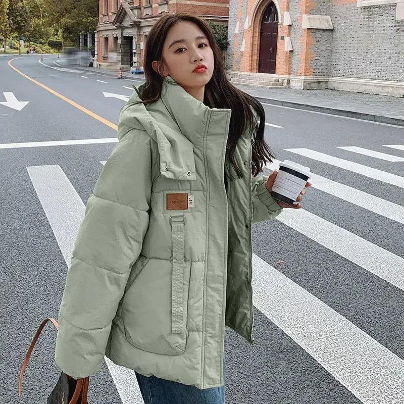 Thick Loose Casual Women's Coat Korean Style Clothing New in Outerwears Lady Parka Cheap Cold Modern Great Hot Hoodie Jacket