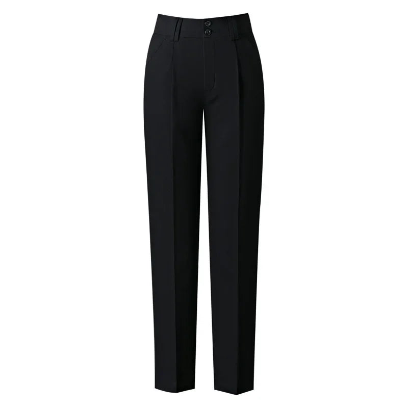 New Women's Casual Trousers Office Professional Work Pants, High-waisted Slimming Formal Dress Straight Nine-point Pants Z172