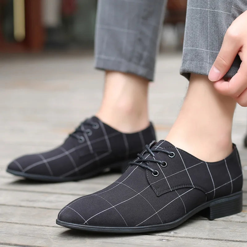 Mens Dress Shoes Summer New Men's Plus Size Casual Shoes Breathable Pointed Toe Old Beijing Cloth Shoes Canvas Leather Shoes