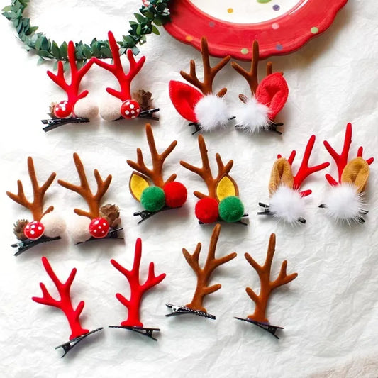 Christmas headpieces hair clips reindeer antlers hair clips Santa Claus decorations holiday accessories toys holiday gifts