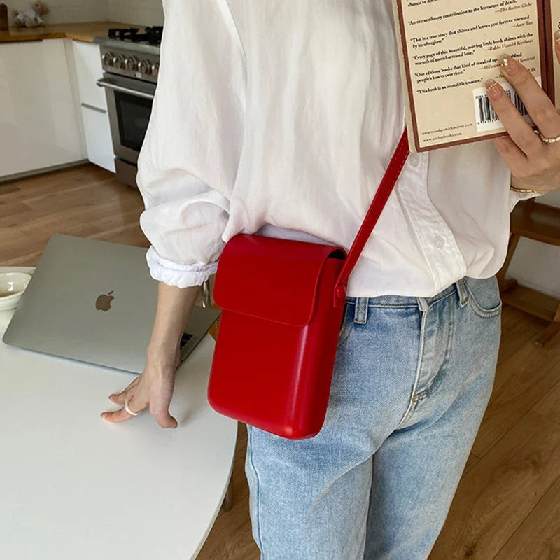 2024 Flap Crossbody Bags Women Mini PU Leather Shoulder Purses and Handbags for Girls Ladies Phone Simple Solid Bag