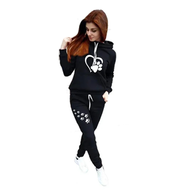 Ladies Tracksuits Autumn Winter Hoodies and Sweatpants 2Piece Sets Fashion Sweatshirts Jogging Suits Female Sportswear Outfits