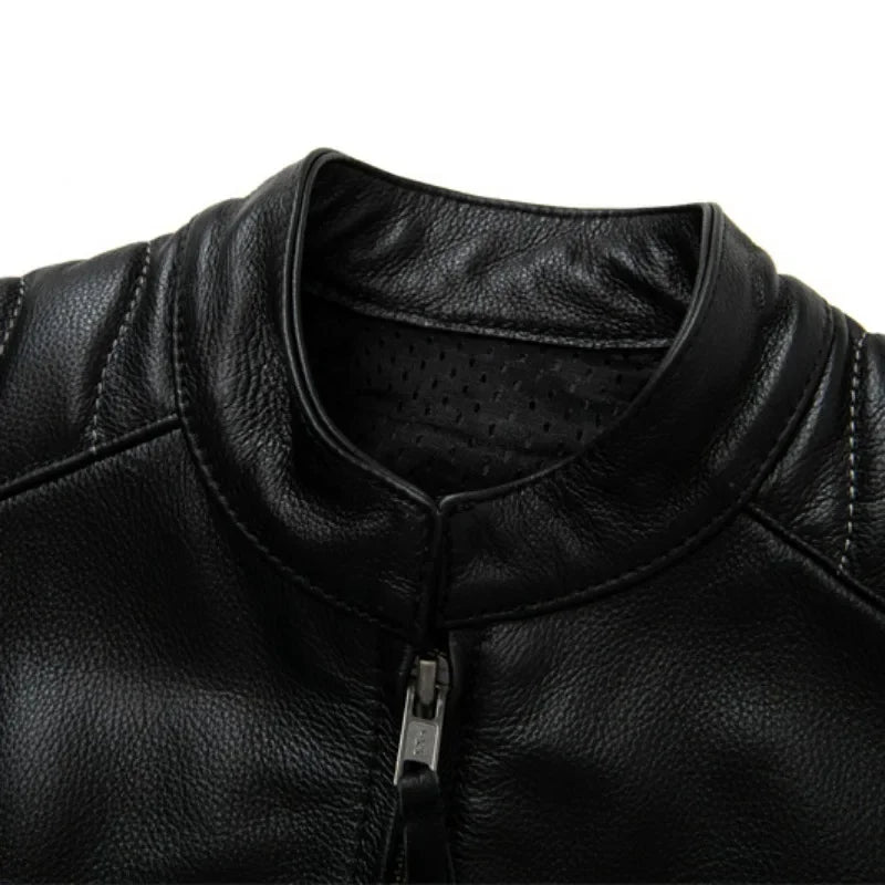 Protectors Motorcycle Jackets Cowhide Leather Jacket Men Natural Genuine Leather Clothes Motor Riding Coat S-2xl Biker Clothing