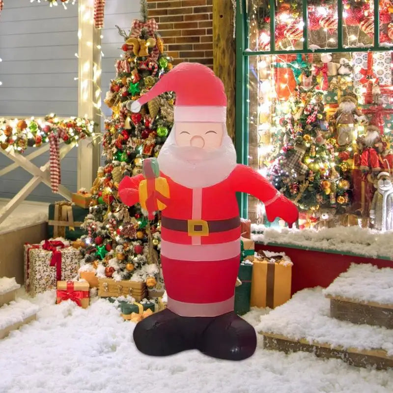 Inflatable Santa 4.92ft LED Lighted Christmas Santa Claus Decor Holiday Photo Props Large Blow Up Christmas Yard Decorations For