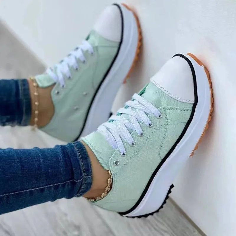 Women Sneakers  Female Canvas Shoes Tennis Ladies Shoes Chunky Platform Lace Up Shoe for Woman Plus Size Zapatillas De Mujer