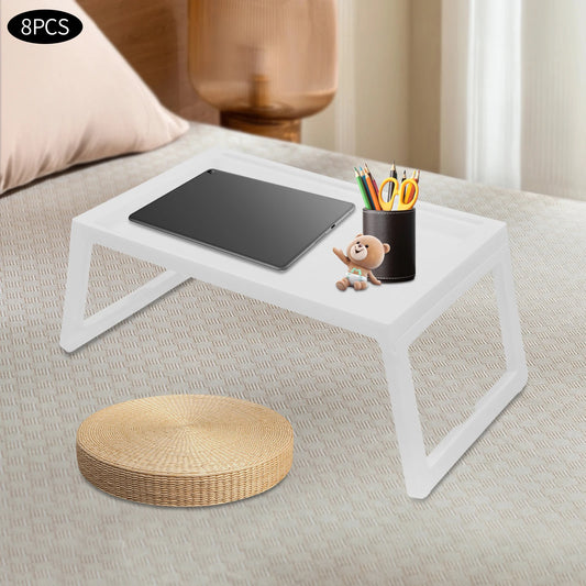 Set of 8 Lap Desks with Phone and Tablet Slots, Charging Hole, and 15.43 lbs Load Capacity, Perfect for Home, School, and