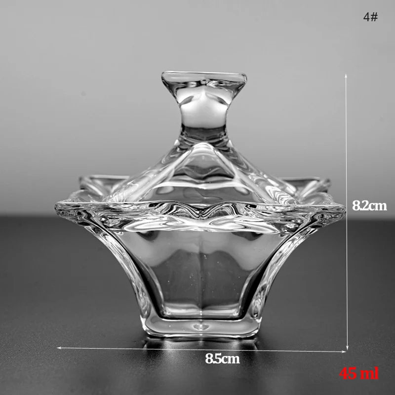 1PC Transparent Colorful Crystal Glass Acrylic Powder Liquid Relief Nail Cup Dappen Dish Lid Bowl Holder Equipment Nail Art Tool