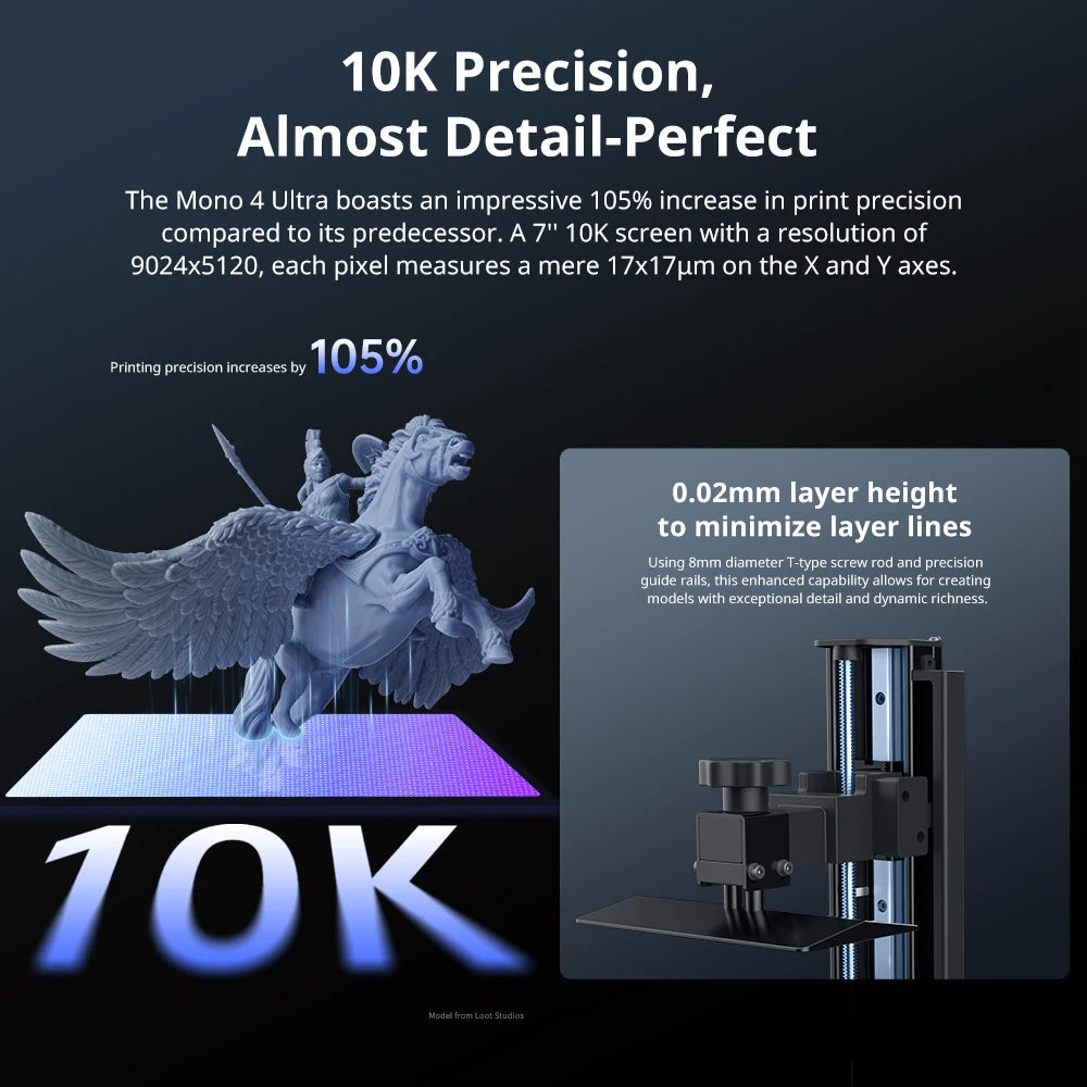 ANYCUBIC Photon Mono 4 Ultra LCD 3D Printer 7" 10K High Precision UV Resin 3D Printing 2.2L Build Volume Size 236mm*231mm*430mm
