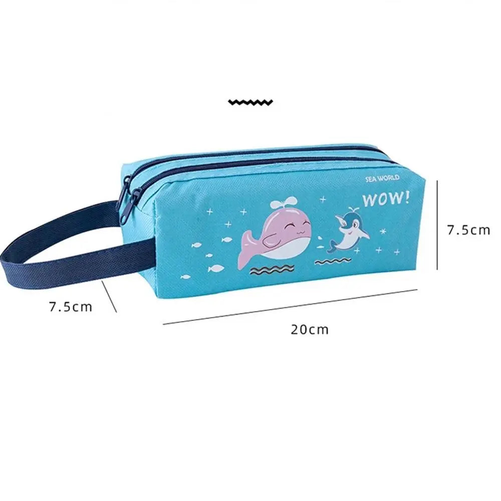 Accessories Large Capacity School Supplies Marble Pattern Writing Supplies Cartoon Pen Bag Zipper Pouch Pencil Case Pencil Bag