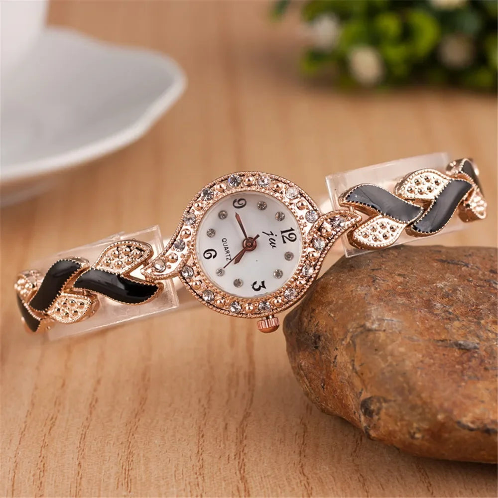 New Fashion Rhinestone Watches Women Luxury Brand Stainless Steel Bracelet watches Ladies Quartz Dress Wristwatches reloj mujer