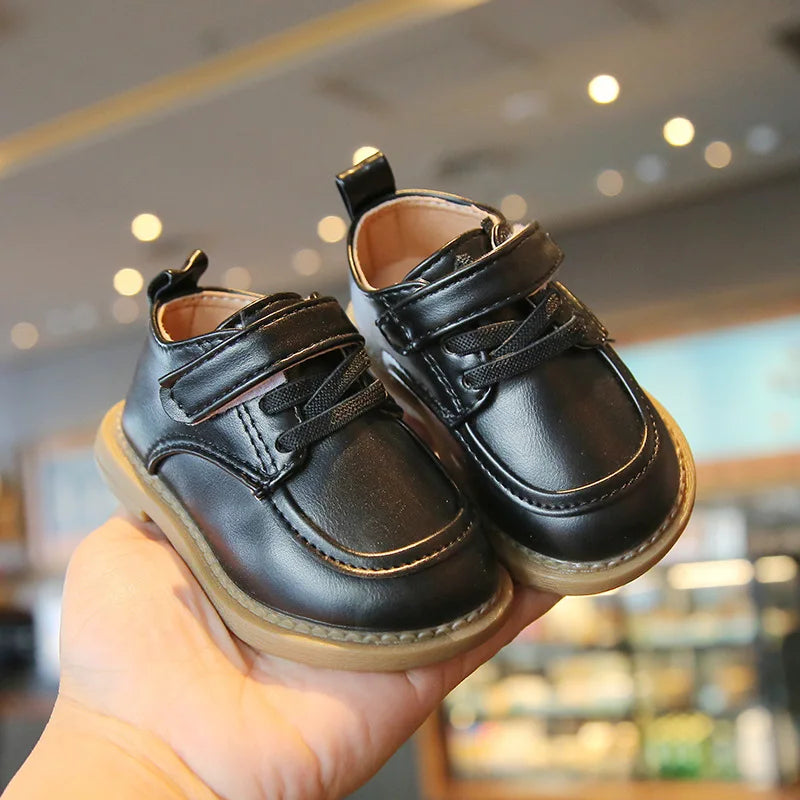 Baby Shoe 2023 Spring New British Style Leather Shoe for Boy Girl Soft Bottom Anti-slip Comfortable Shoe First Walkers Kids Shoe