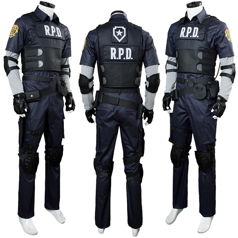 Leon S Kennedy Evil Cosplay Biohazard Resident 4 Remake Costume Men Disguis Jacket Coat Tops Pants Outfits Halloween Party Suit