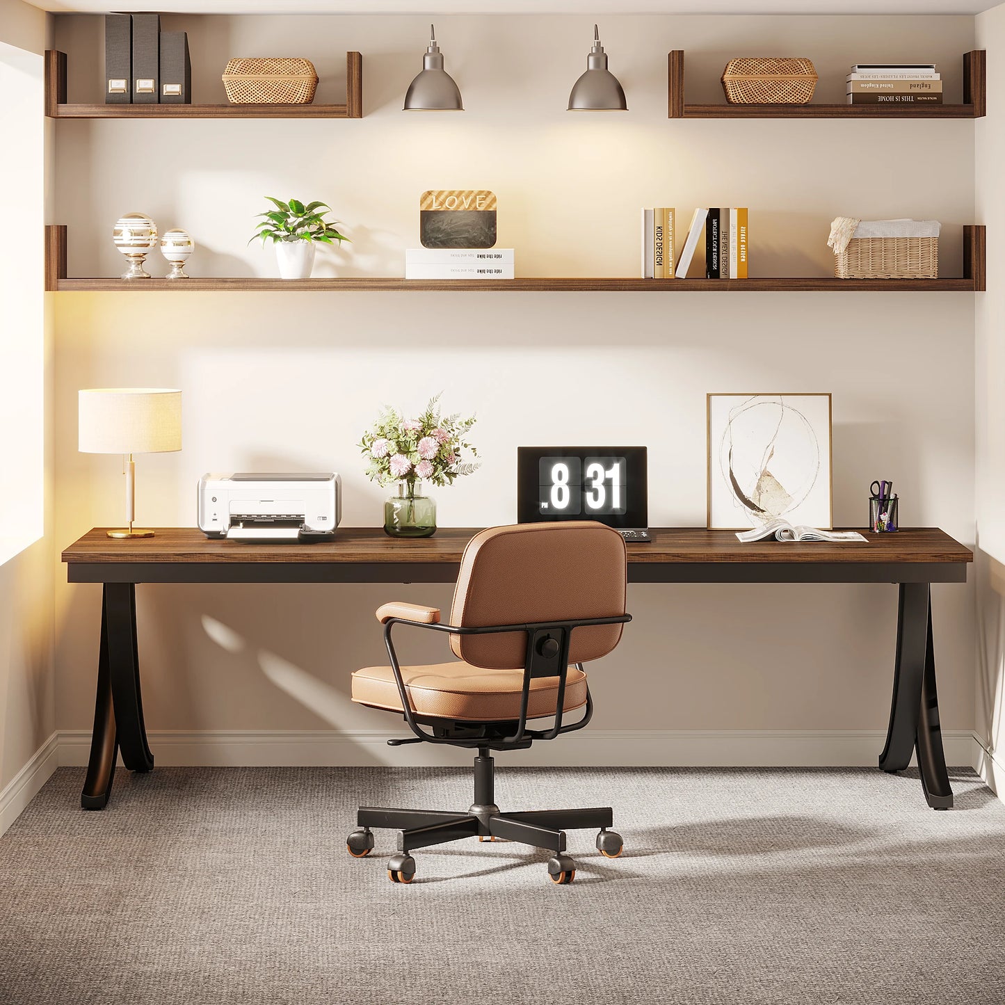 Tribesigns 2-Person Home Office Desk,78.7-Inch Extra Long Desk,Large Double Computer Desk for Home Office, Work Desk