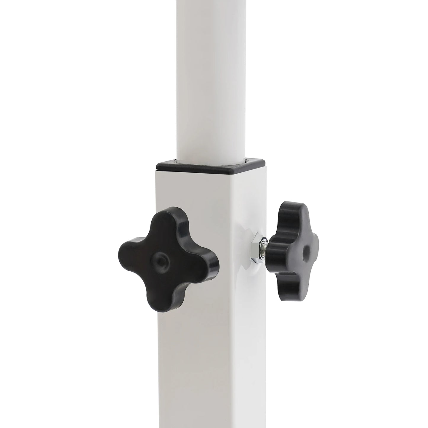 Adjustable White Laptop Table Stand with Lockable Wheels Portable Height Tilt for Home Office Bedroom Space Saving