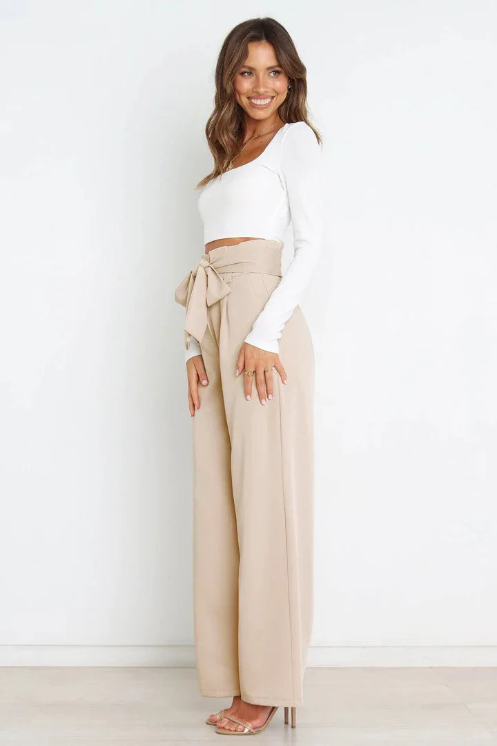 High Waist Loose Wide Leg Pants for Women Spring Autumn Female Dress Pant White Suits Pants Ladies Long Trousers Casual Pants