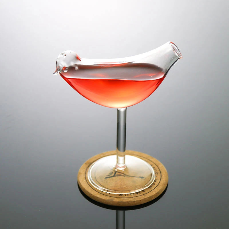 1pc Cocktail Goblet Glasses Bird Champagne Glass Creative Molecular Smoked  Party Bar Drinking Cup Wine Juice Cup