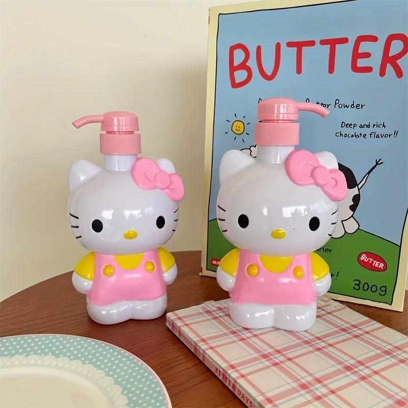 Cartoon Sanrio Hello Kitty Soap Bottle Kt Model Shower Gel Refill Press Bottle Cartoon Children's Hand Sanitizer Press Bottle