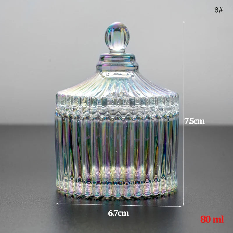 1PC Transparent Colorful Crystal Glass Acrylic Powder Liquid Relief Nail Cup Dappen Dish Lid Bowl Holder Equipment Nail Art Tool