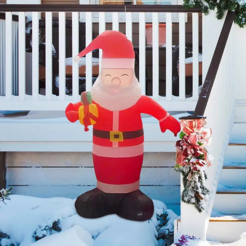 Inflatable Santa 4.92ft LED Lighted Christmas Santa Claus Decor Holiday Photo Props Large Blow Up Christmas Yard Decorations For