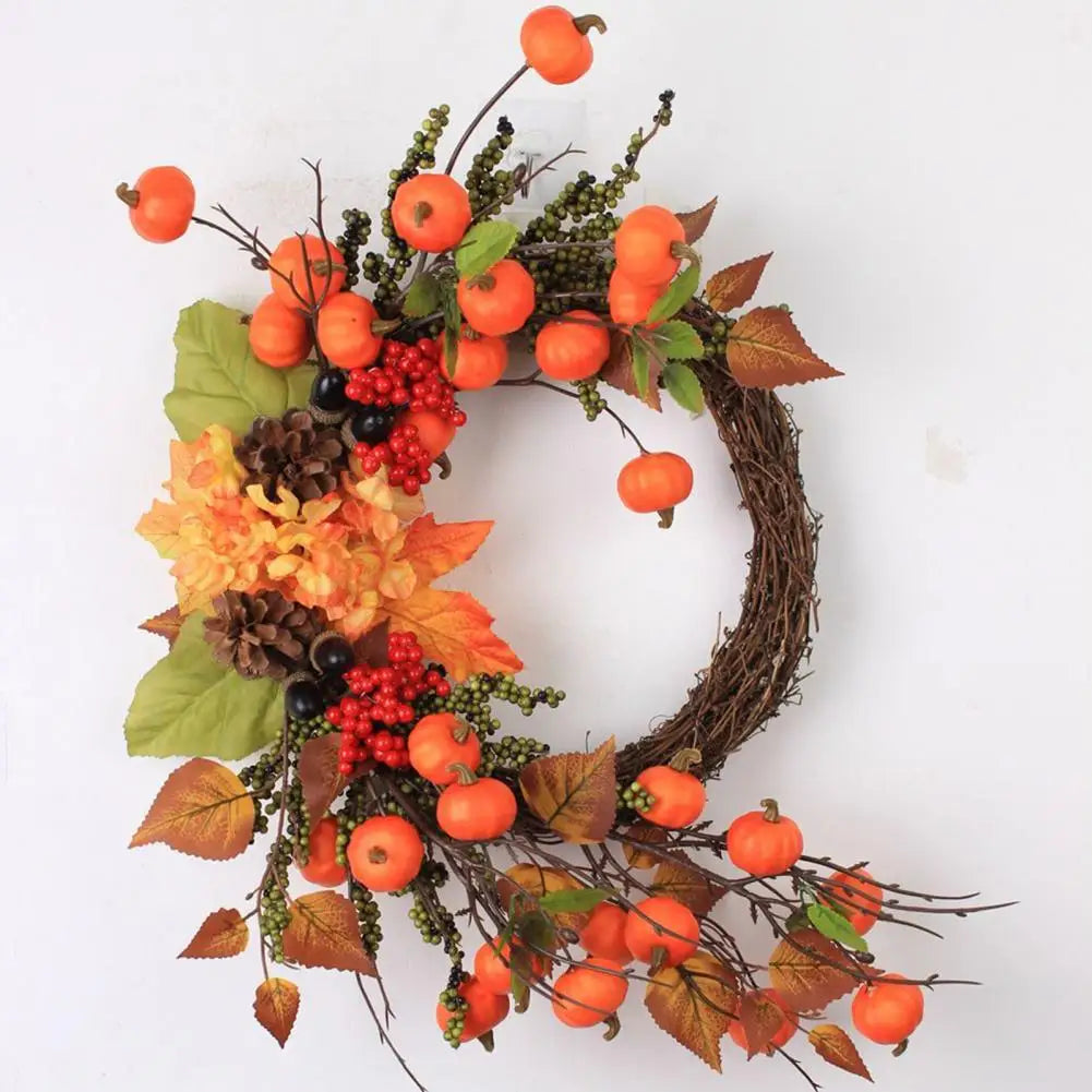 Fall Wreath Vibrant Fall Wreath Vibrant Fall Harvest Wreath Mini Pumpkins Berries Ornamental Decor for Front Door Home