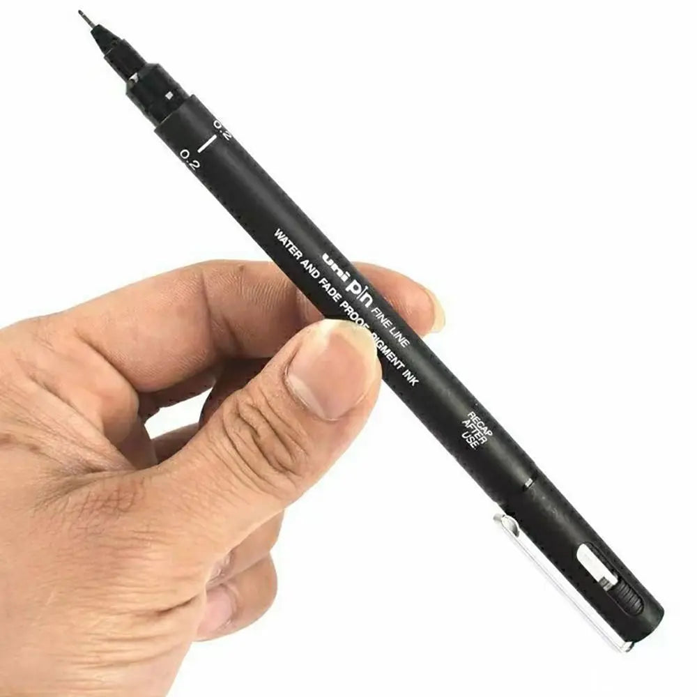 6Pcs/lot Ultra Fine Line Pin Drawing Pen 005 01 02 03 05 08 Micron Black Ink Fineliner Office School Set Pigment Art Marker