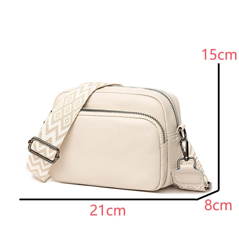 Luxury Solid Color Genuine Leather Ladies Messenger Bag 100% Soft Cowhide Shoulder Crossbody Bags For Women 2023 Female Handbags