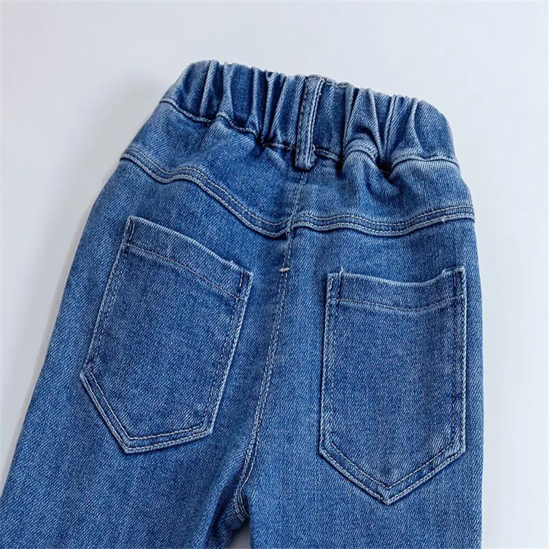 Girls Jean Pants Long Trousers Cotton 2024 Graceful Spring Autumn Teenagers Baby's Kids Pants Outdoor School Teenagers Children'