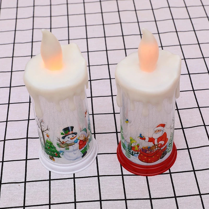 Candle Light Flameless Taper Candles Christmas Electric Candle Christmas Artificial Candle Decorative Night Lights