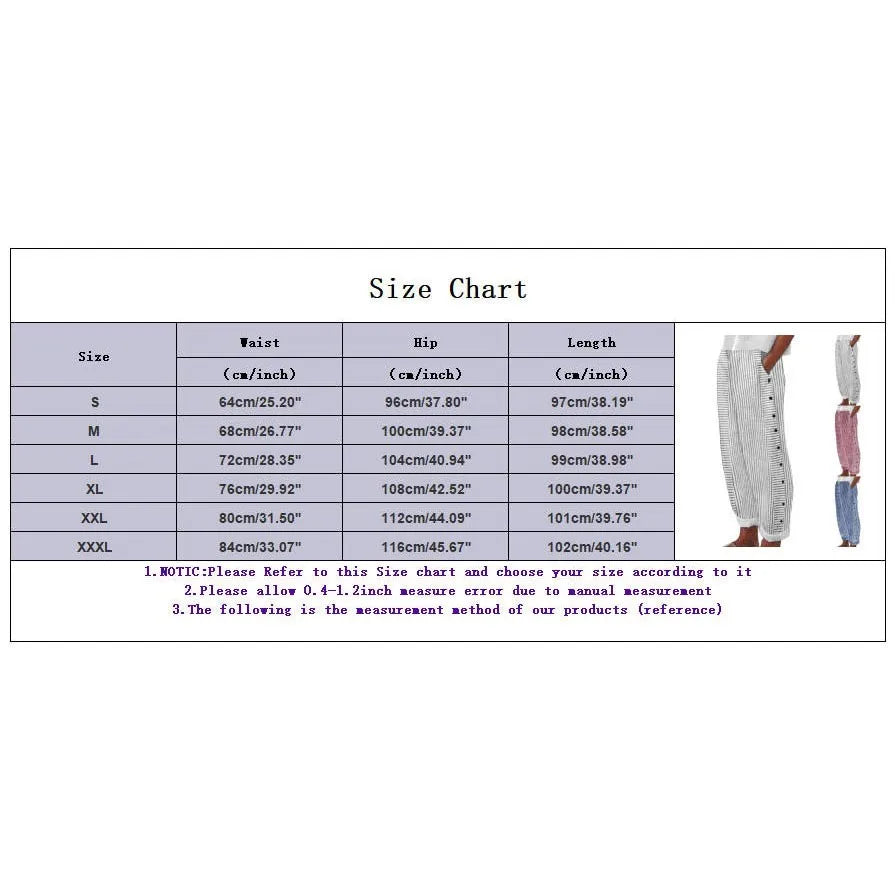 Women Nine Point Pants Autumn Fashion Striped Print Ladies Trousers Button Thin Casual Streetwear Popular Versatile Slacks