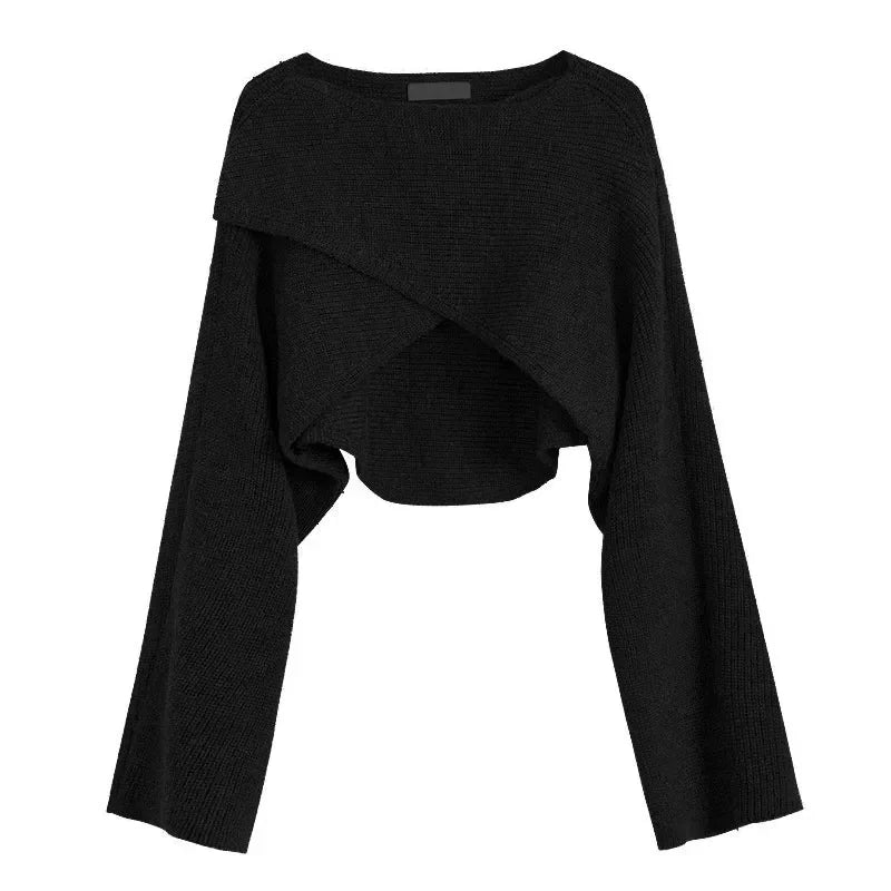 Women Knit Bolero Shrug 2023 Ladies Fall Wear Criss Cross Outfits Designer Fashion Oversized  Bolero Cardigan