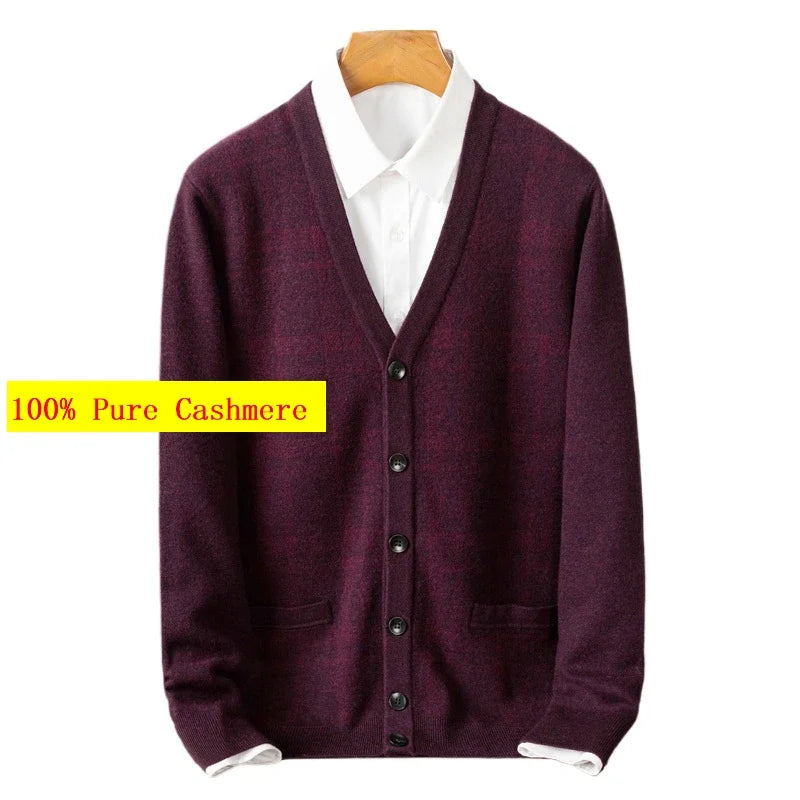 New Arrival High Quality Autumn Winter Cashmere Sweater Cardigan Men's Single Breasted Knitted Jacket Size S MLXL2XL3XL4XL 5XL