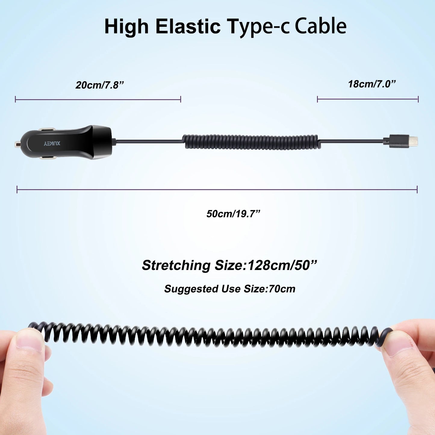 Car Charger Car USB Quick Charger 3.0 Car Charging Mobile Phone Type C Fast Cable Charger For Samsung Xiaomi Huawei iPhone