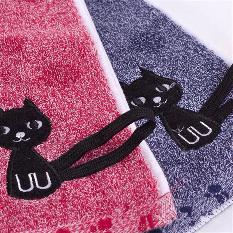 High Quality Cute Cat Soft Towels 25x50cm Child Towel Water Absorbing for Home Bathing Shower