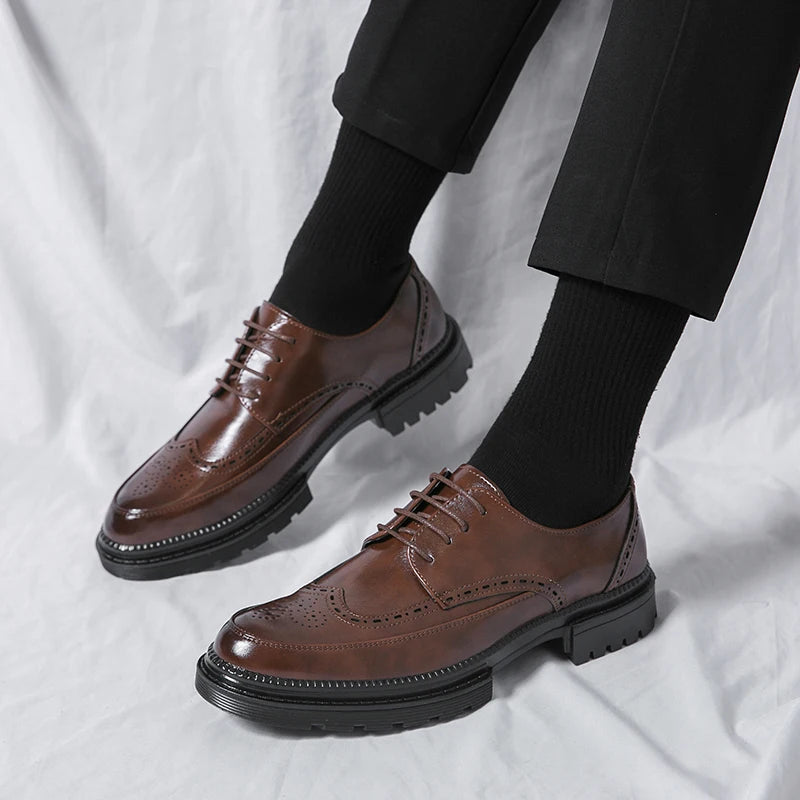 High-quality business formal leather shoes men's casual dress shoes classic Italian formal oxford men's office shoes 38-46