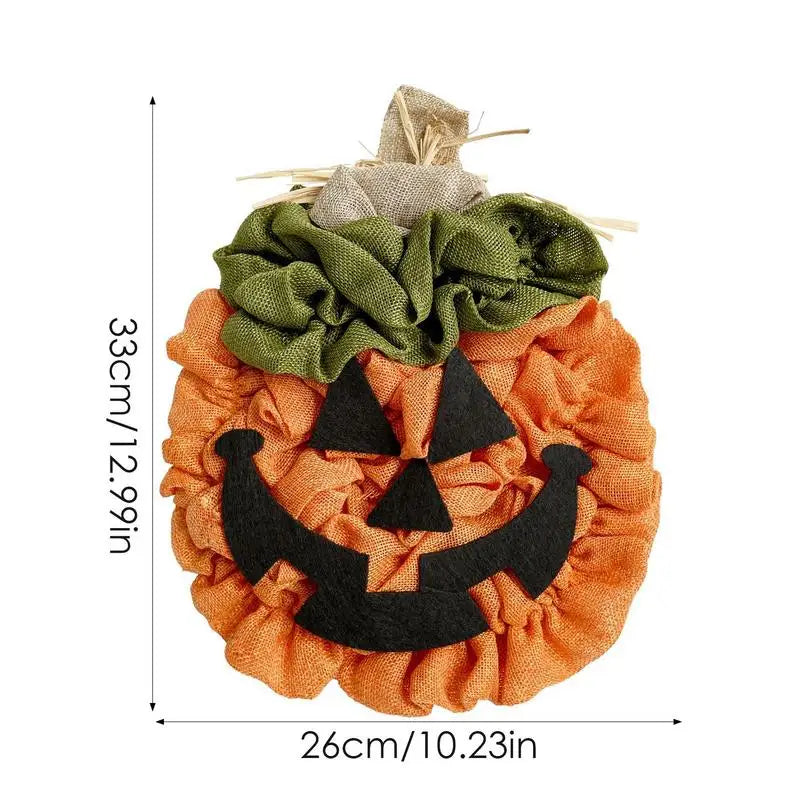 Pumpkin Halloween Front Door Wreath Fall Pumpkins Farmhouse Home Wall Window Festival Decor Handmade Halloween Round Wreaths