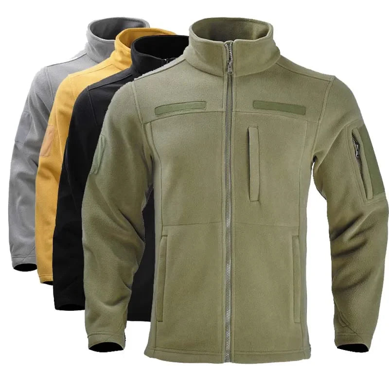 Fleece s Military Clothing Airsoft Mens Tactical Fleece Soft Safari Full-Zip Up Outdoor Windproof Hooded Work Coat