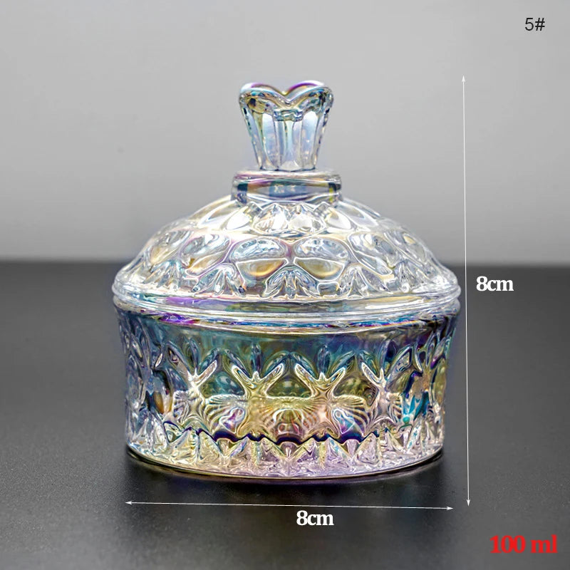1PC Transparent Colorful Crystal Glass Acrylic Powder Liquid Relief Nail Cup Dappen Dish Lid Bowl Holder Equipment Nail Art Tool