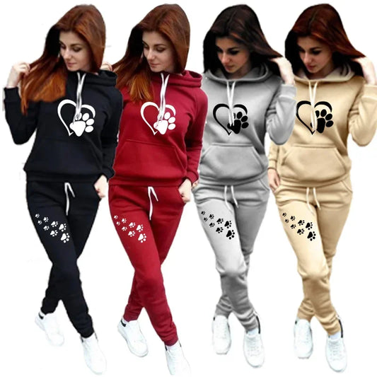 Ladies Tracksuits Autumn Winter Hoodies and Sweatpants 2Piece Sets Fashion Sweatshirts Jogging Suits Female Sportswear Outfits