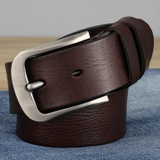 Top layer cowhide belt, men's genuine leather needle buckle belt, men's Korean version trendy pants belt,  designer belt