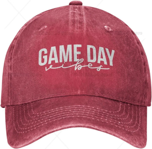 Game Day Vibes Hat for Men Baseball Cap Trendy Cap One Size Caps for Teens Boy Gamer