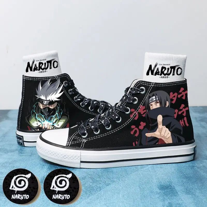 NARUTO Uchiha Itachi anime summer men comfortable canvas shoes Hatake Kakashi sneakers breathable printed high-top sneakers gift