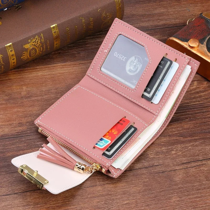 2023 Fashion Ultra-thin Wallet Short Wallet for Woman Mini Coin Purse Ladies Clutch Small Wallet Female Pu Leather Card Holder