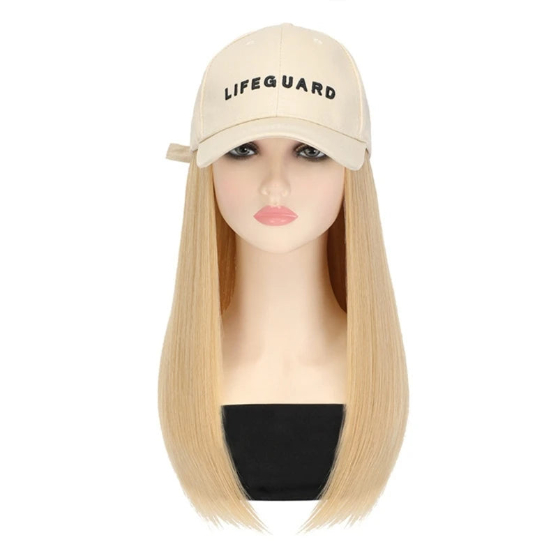 Y1UB Adjustable Baseball with Long Hair for Women Teens Girl Cosplay Costume Hair Hat Hair Baseball